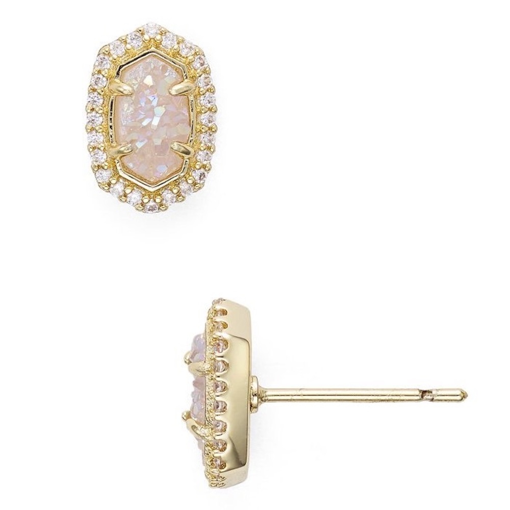 Kendra Scott Cade Earrings in Gold and Iridescent Druzy